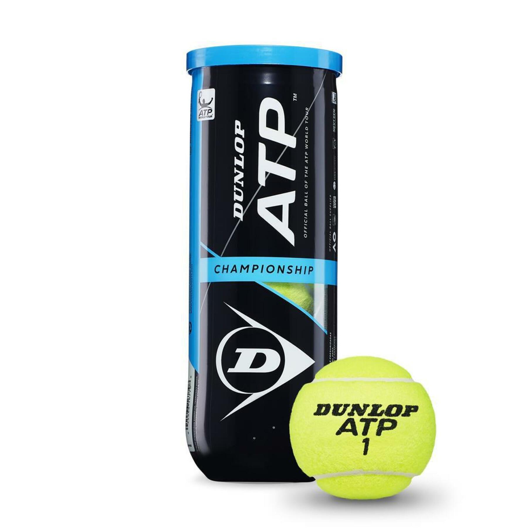 Uppsättning med 3 tennisbollar Dunlop atp championship