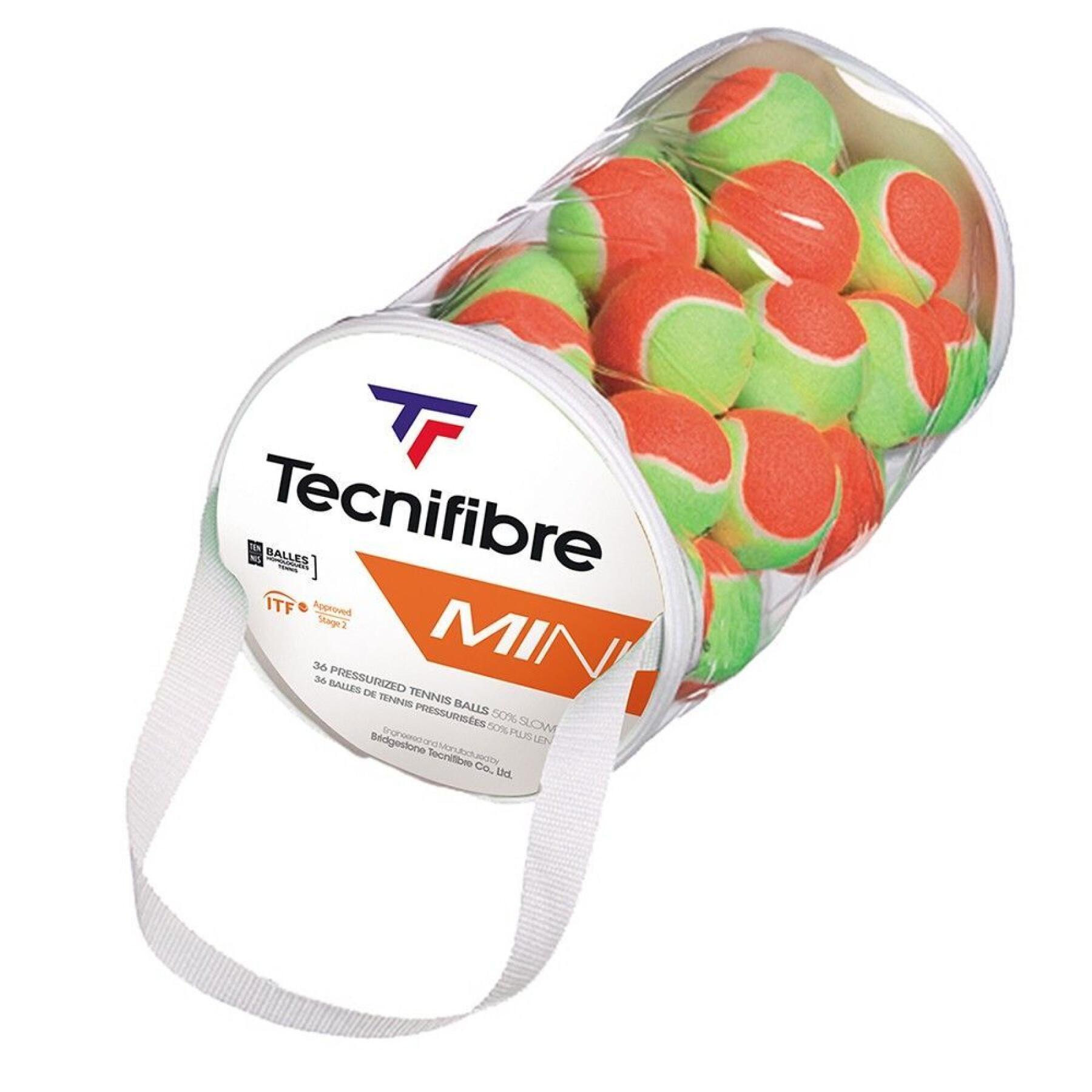 Uppsättning med 36 tennisbollar för barn Tecnifibre Mini Orange