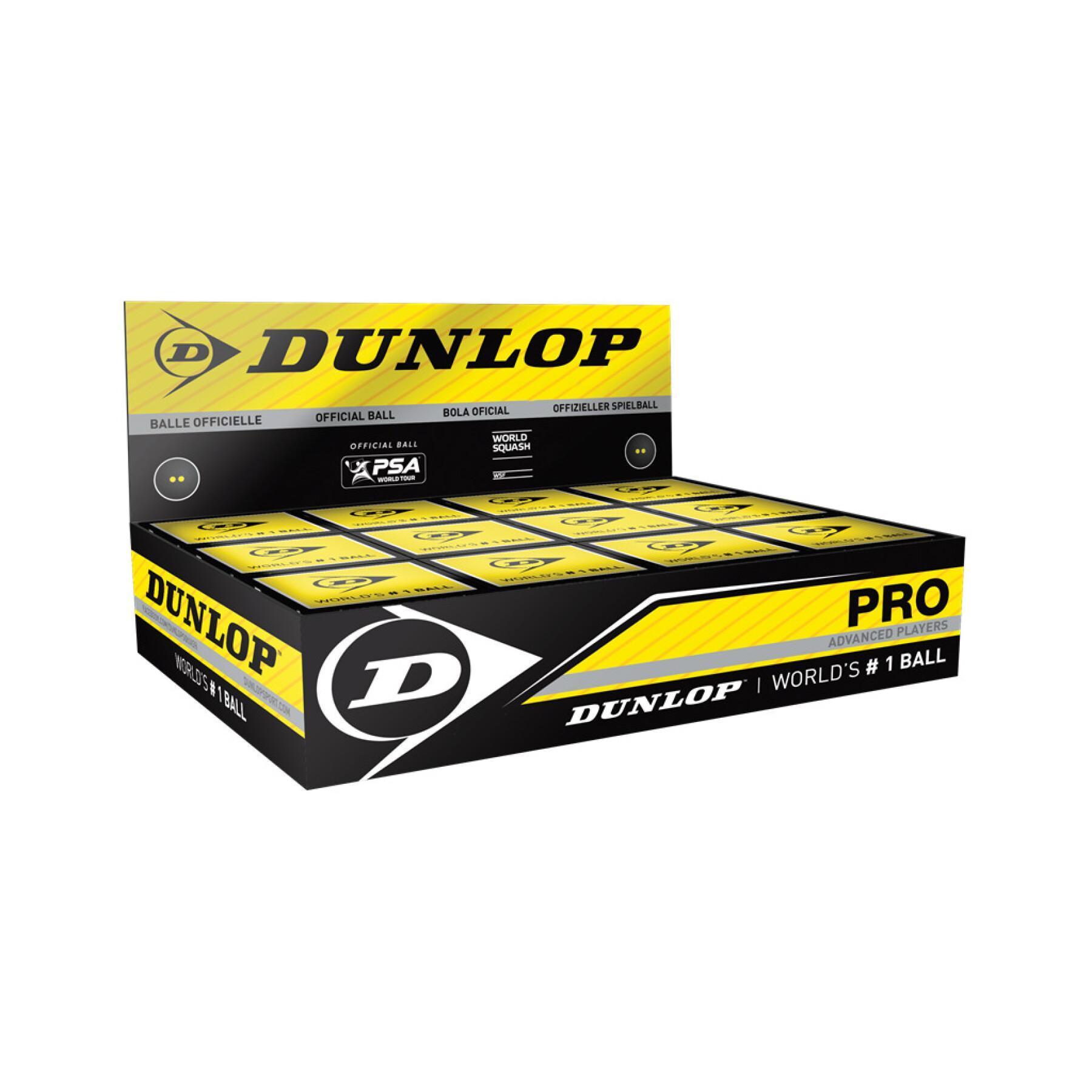 Uppsättning med 12 squashbollar Dunlop pro