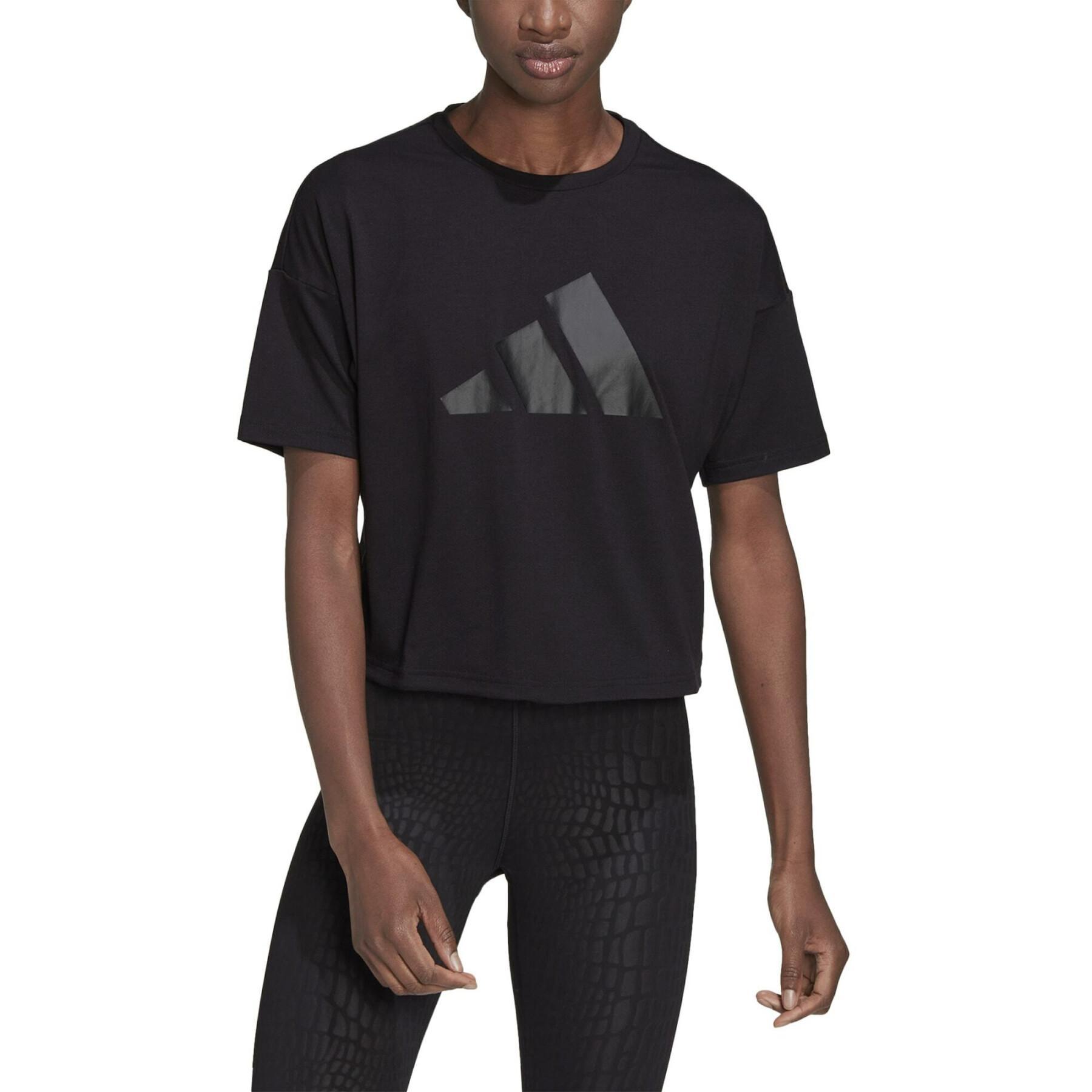 T-shirt med 3-bar-logotyp för damer adidas Train Icons