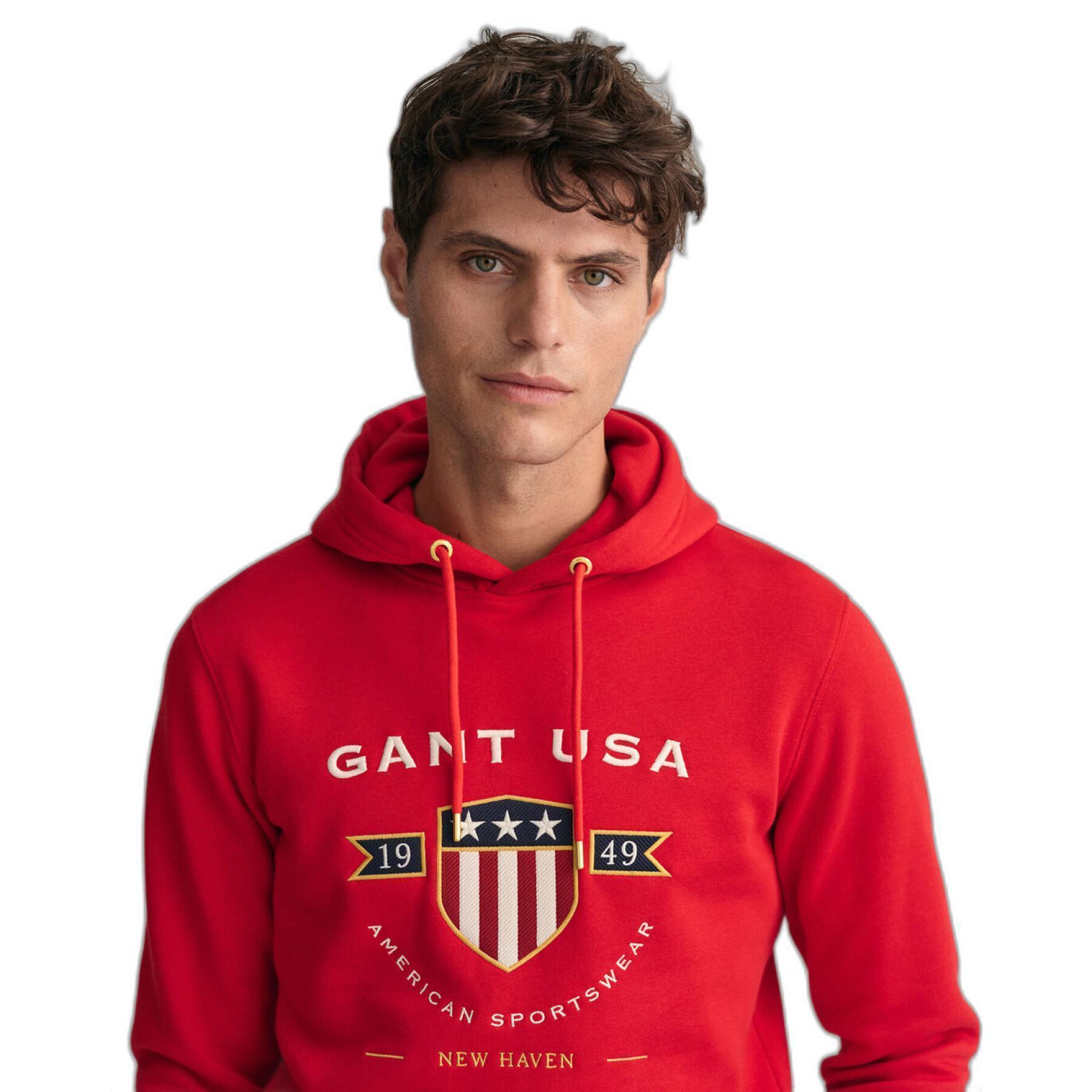 Sweatshirt med huva Gant Banner Shield