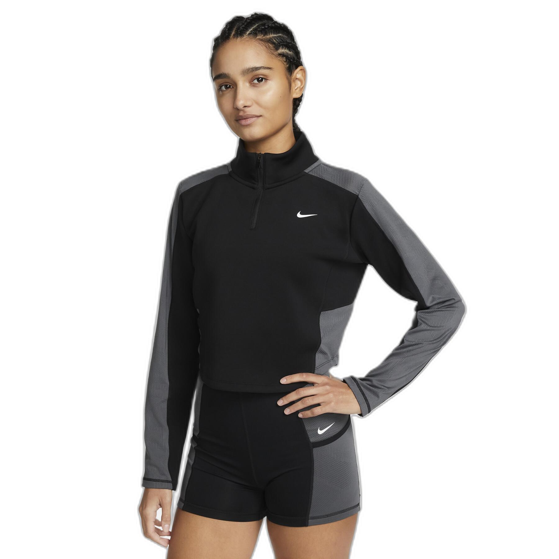 Långärmad tröja med 1/2 dragkedja för damer Nike Dri-Fit
