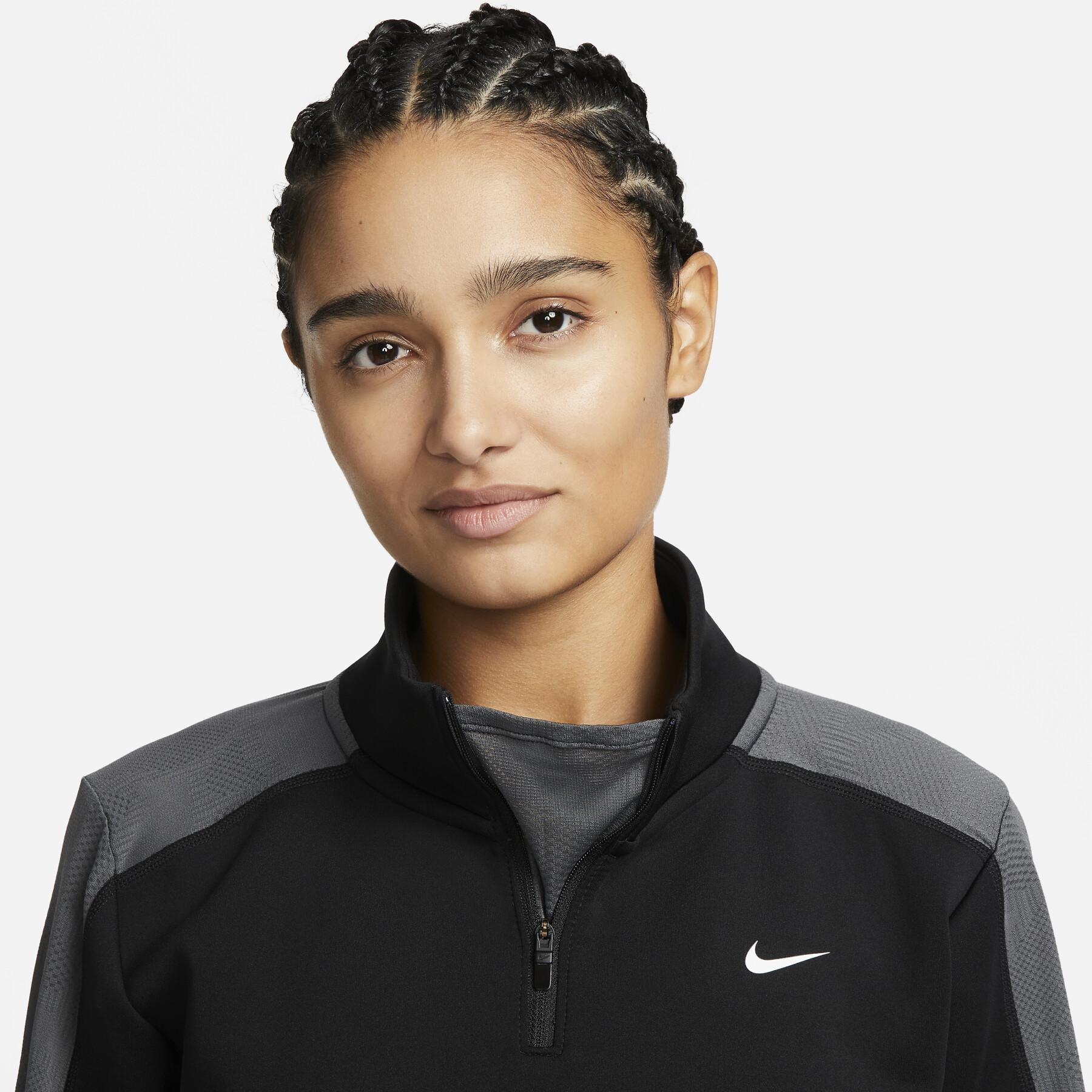 Långärmad tröja med 1/2 dragkedja för damer Nike Dri-Fit