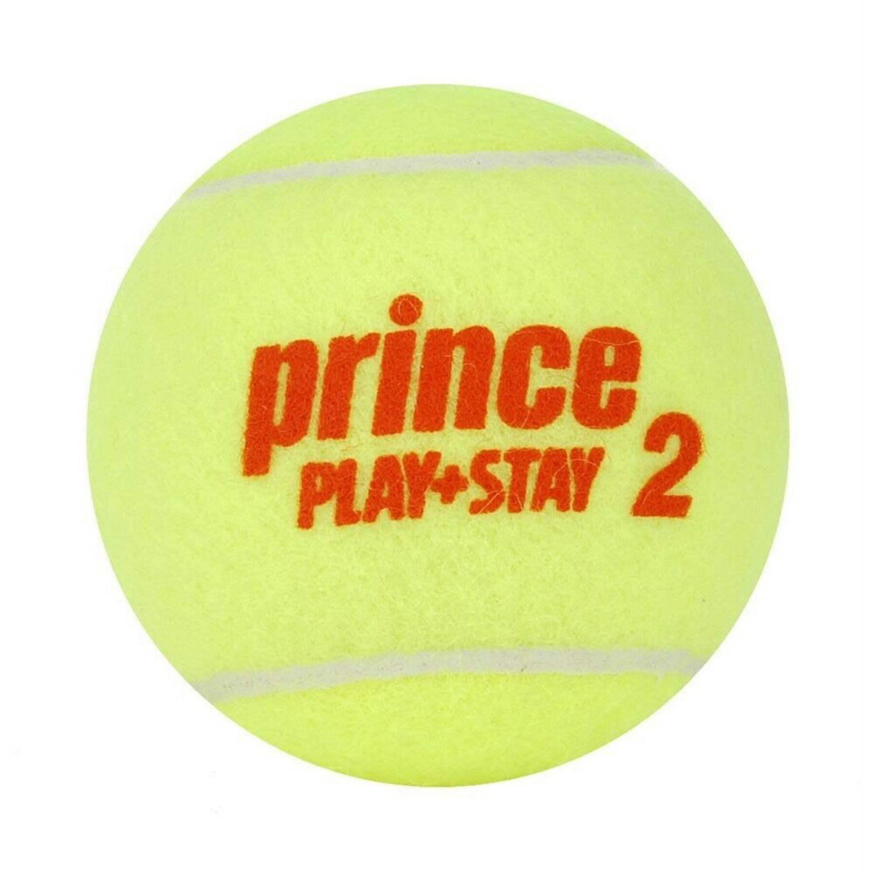 Rör med 3 tennisbollar Prince Play & Stay - stage 2