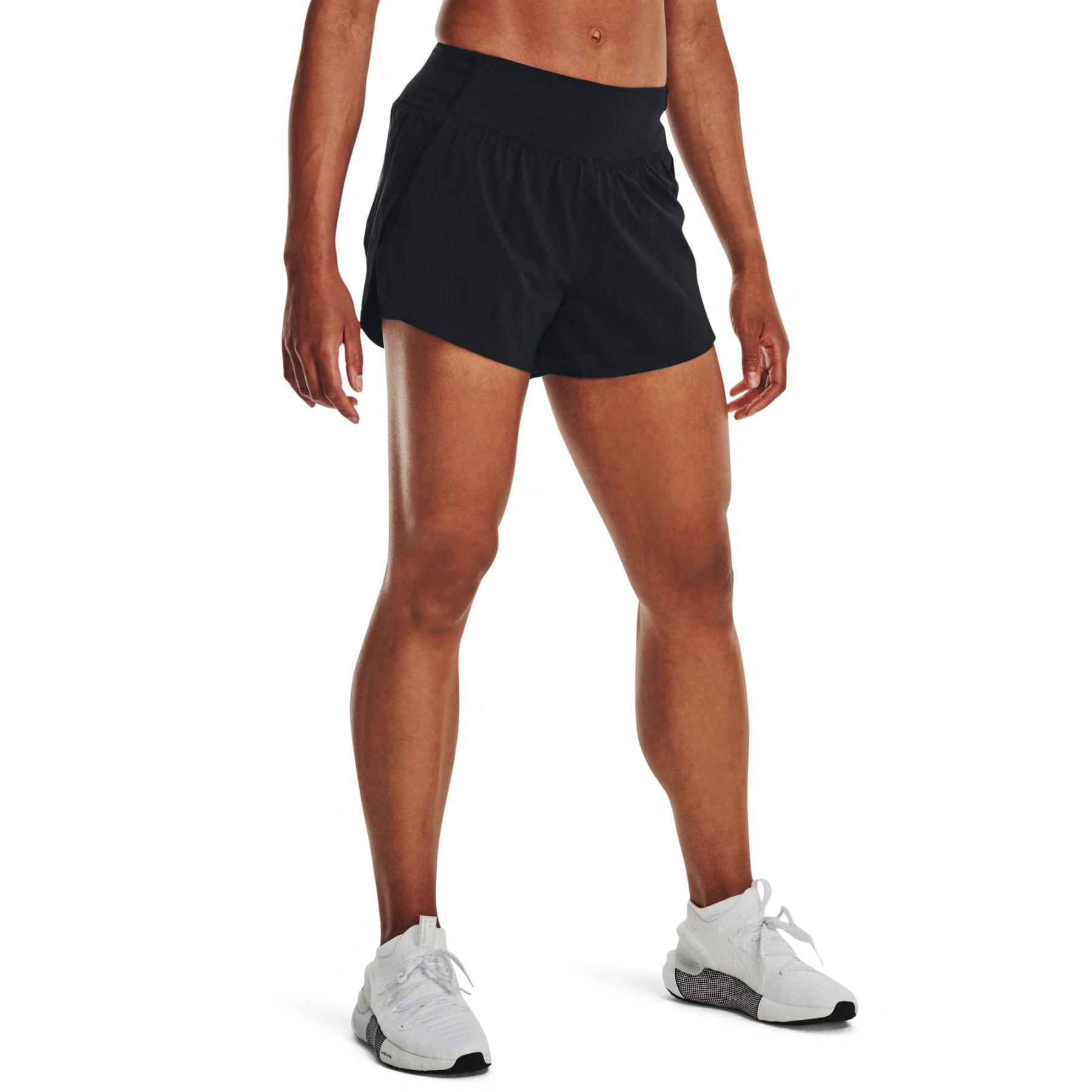 Vävda 2-i-1-shorts för damer Under Armour Flex