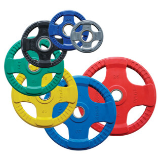 Olympic body-solid 4 grepp färgade gummiskivor 25 kg
