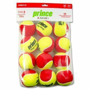 Påse med 12 tennisbollar Prince Play & Stay – stage 3 (felt)