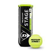 Uppsättning med 3 tennisbollar Dunlop stage 1
